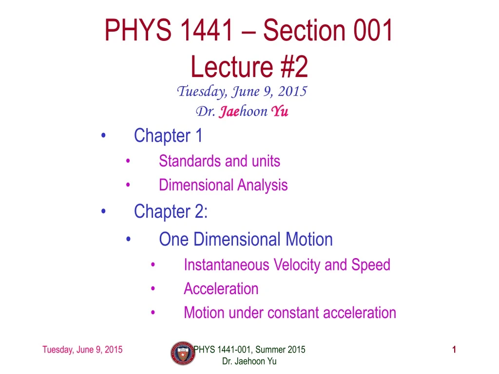 phys 1441 section 001 lecture 2