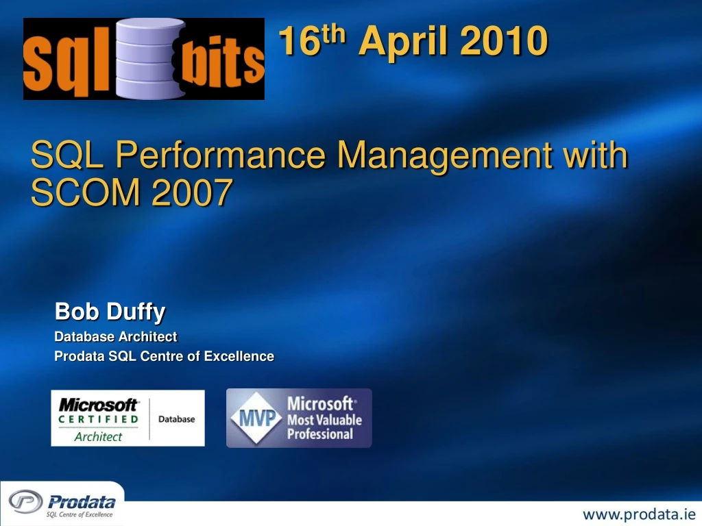 sql performance management with scom 2007