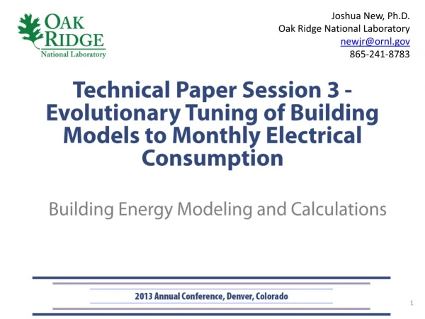 Building Energy Modeling and Calculations