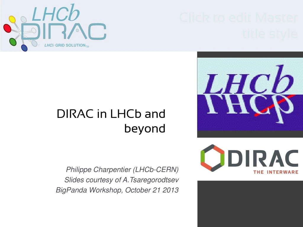 dirac in lhcb and beyond