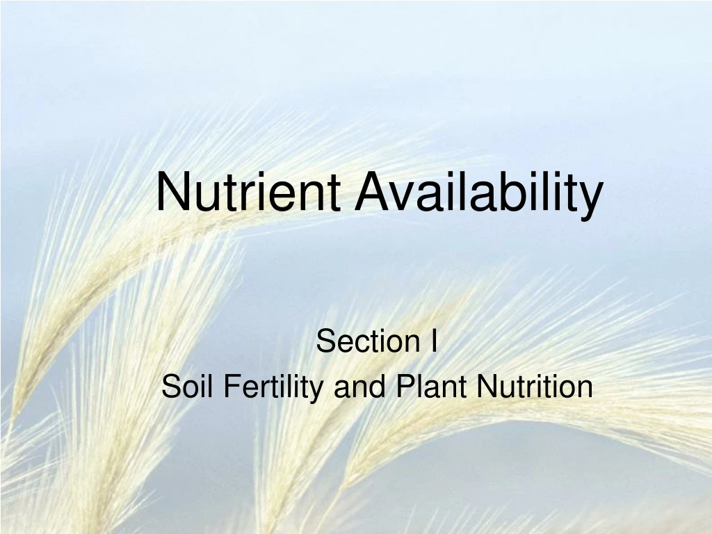 nutrient availability