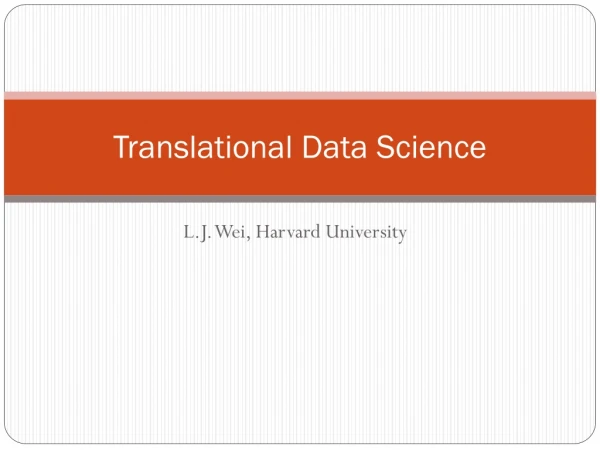 Translational Data Science