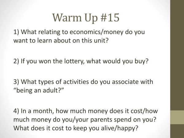 Warm Up #15