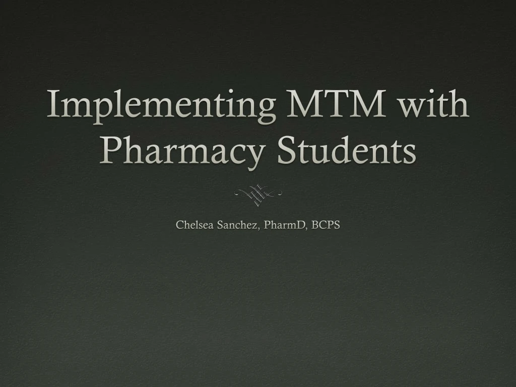 implementing mtm with pharmacy students