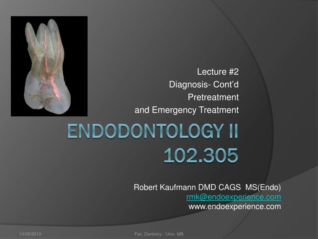 lecture 2 diagnosis cont d pretreatment and emergency treatment