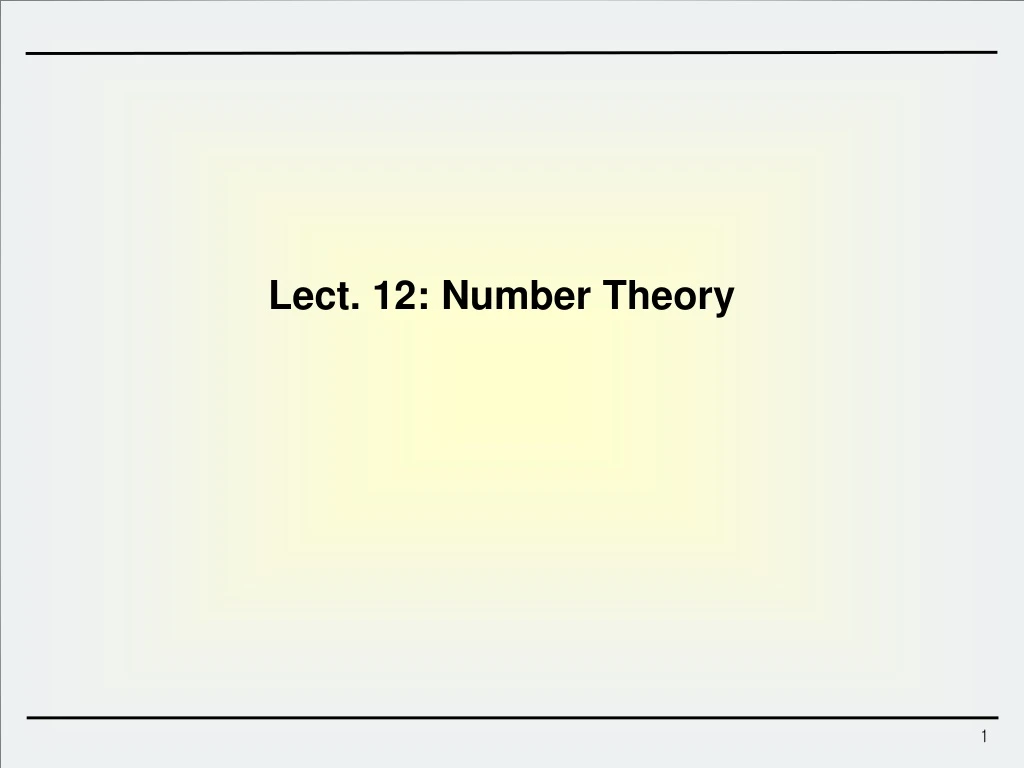 lect 12 number theory