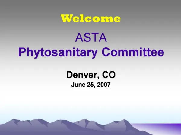 ASTA Phytosanitary Committee