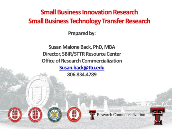 Small Business Innovation Research Small Business Technology Transfer Research
