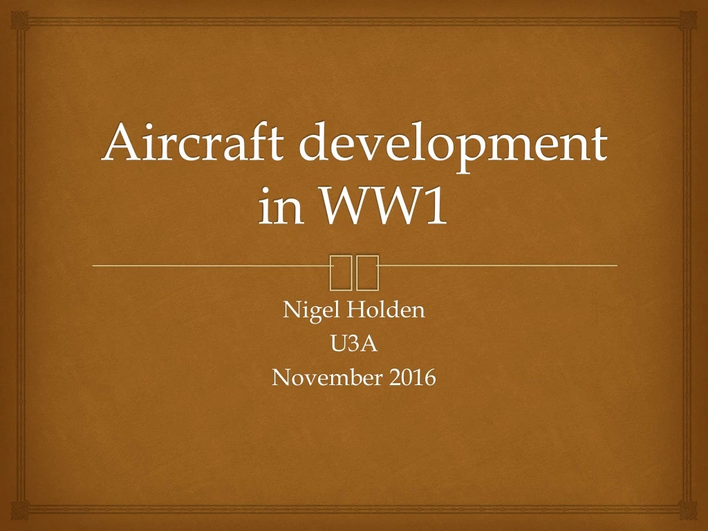 aircraft development in ww1