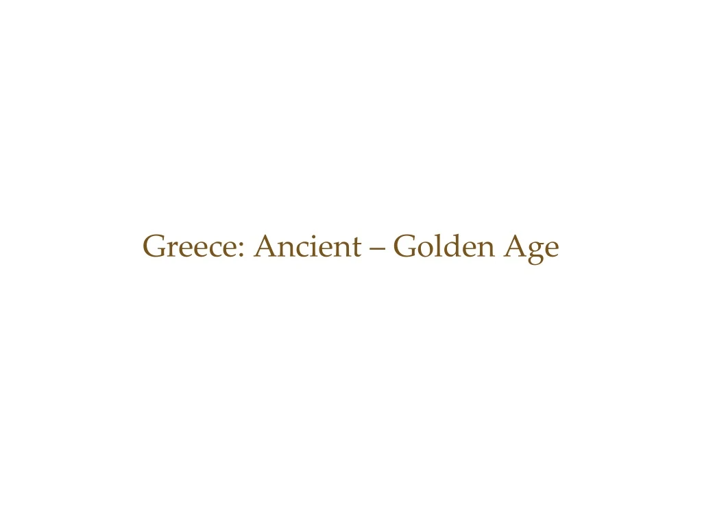 greece ancient golden age