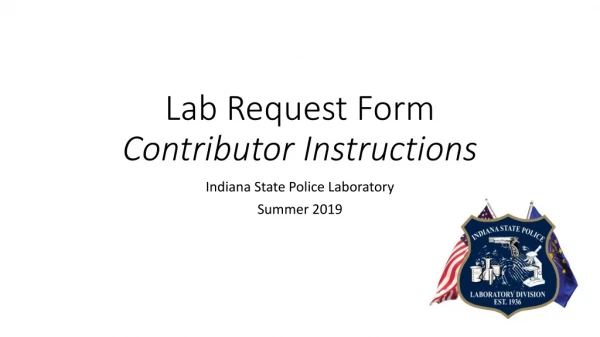 Lab Request Form Contributor Instructions