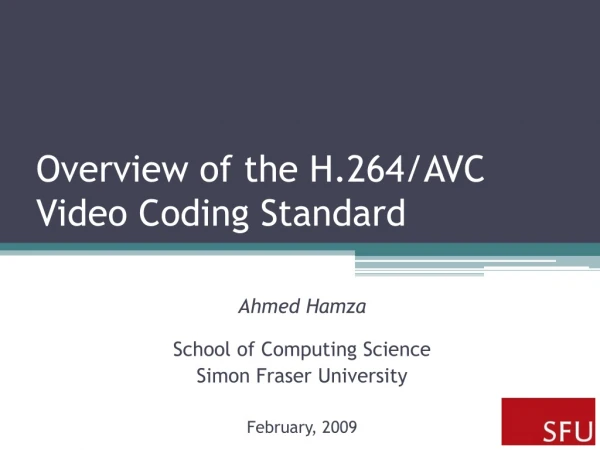 Overview of the H.264/AVC Video Coding Standard
