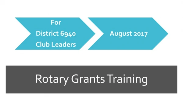 Rotary Grants Training