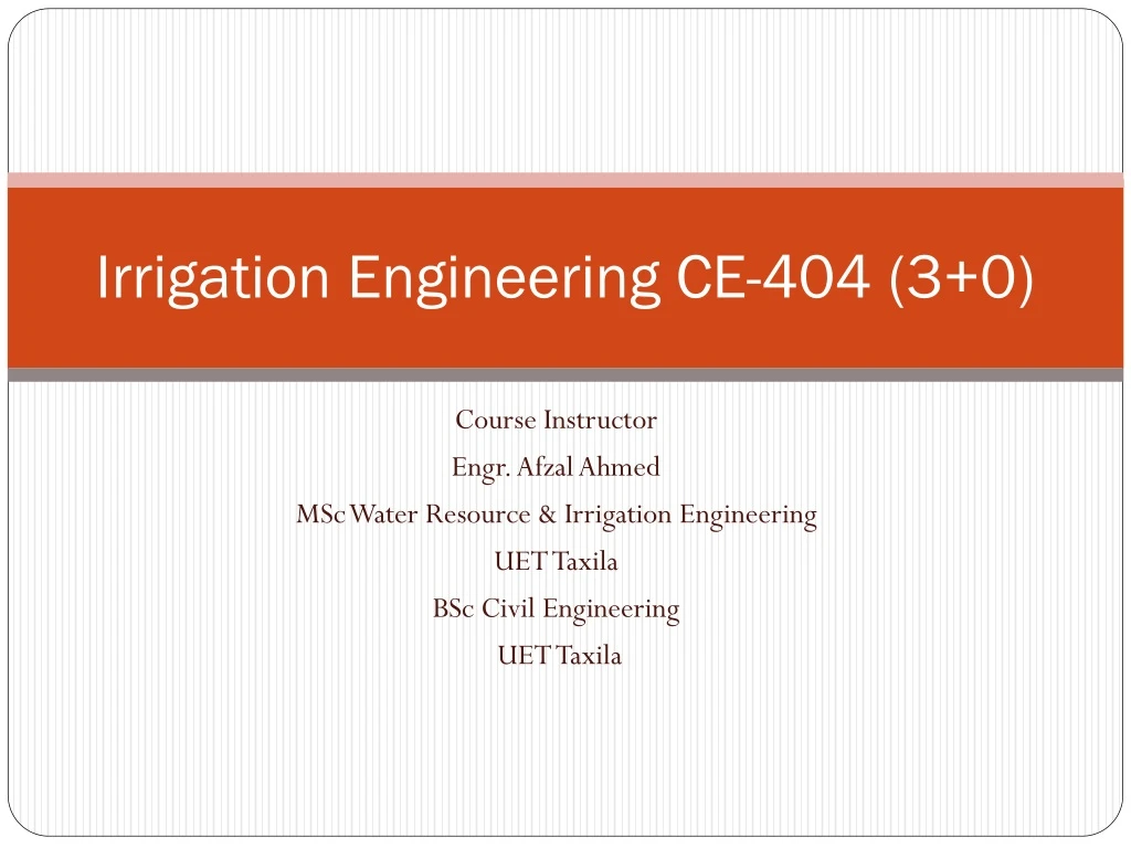 irrigation engineering ce 404 3 0