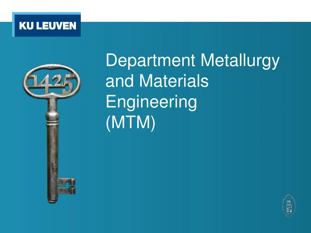 department metallurgy and materials engineering mtm
