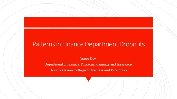 Patterns in Finance Department Dropouts