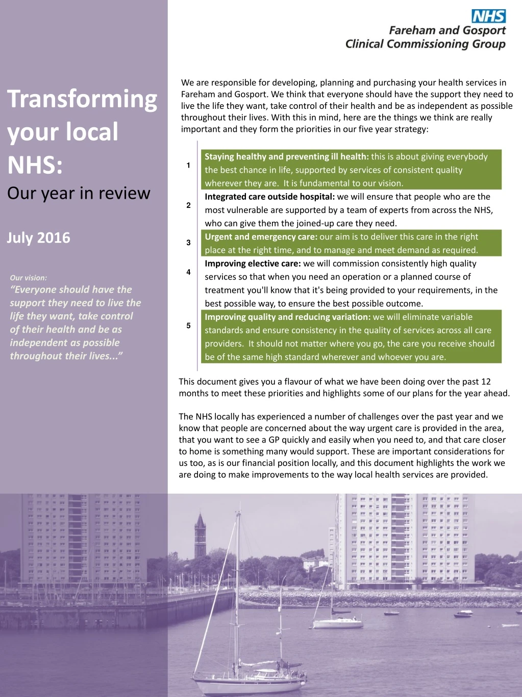 transforming your local nhs our year in review