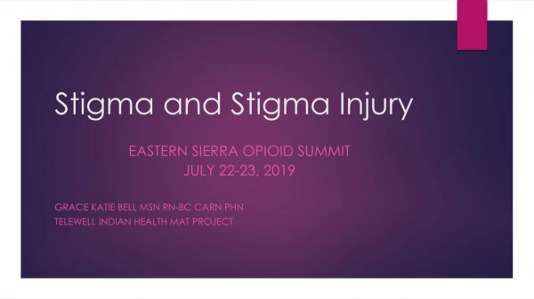 Stigma and Stigma Injury