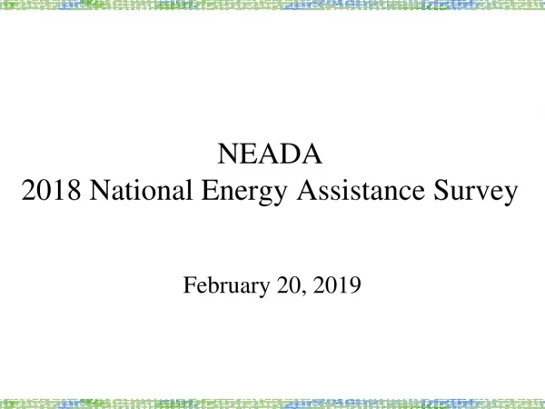 NEADA 2018 National Energy Assistance Survey