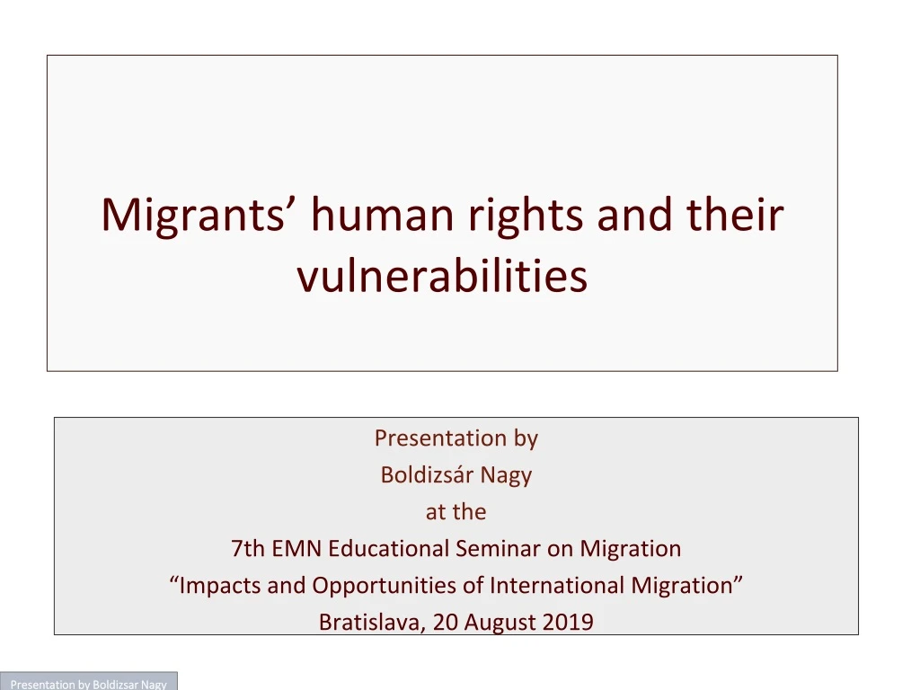 migrants human rights and their vulnerabilities
