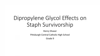 Dipropylene Glycol Effects on Staph Survivorship