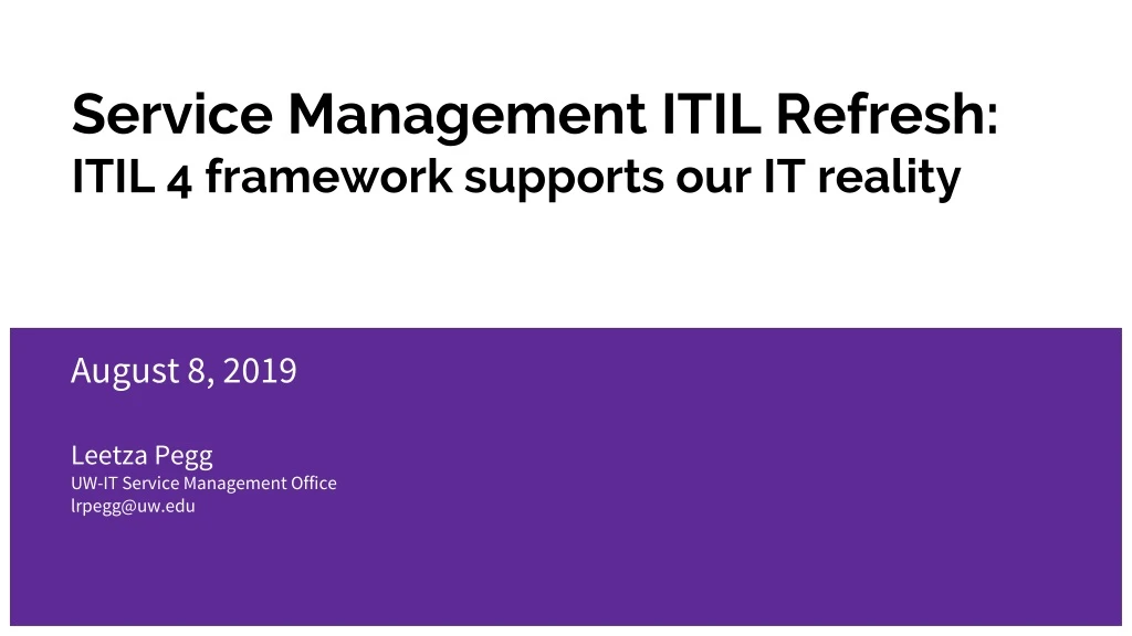 service management itil refresh itil 4 framework supports our it reality