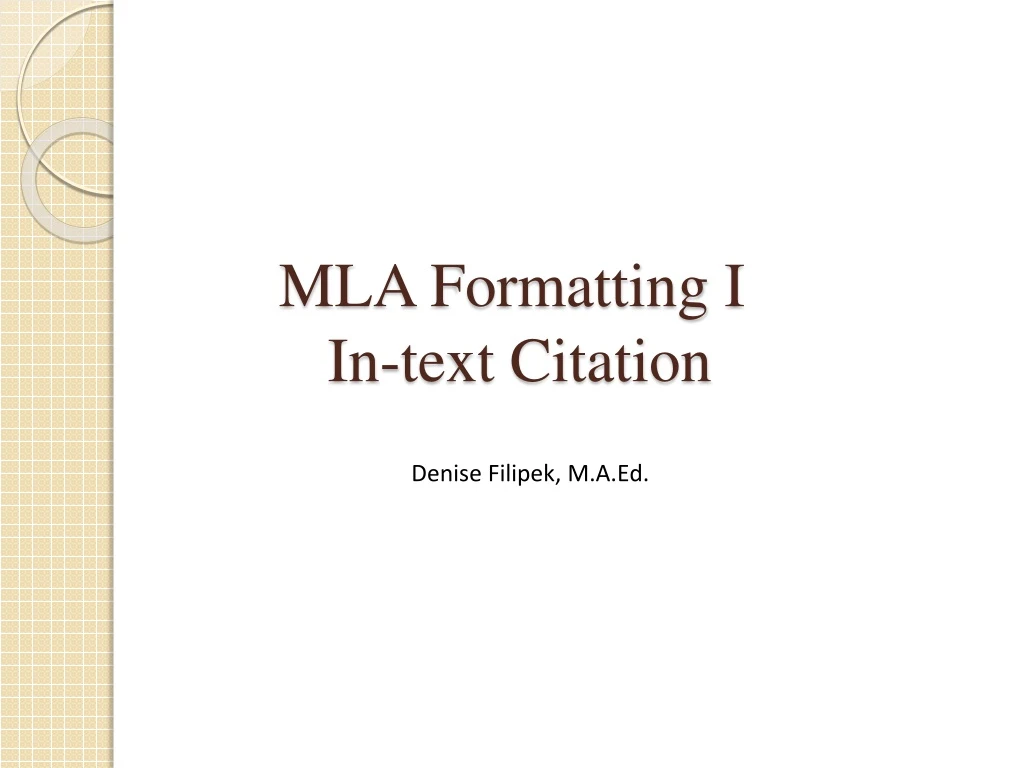 mla formatting i in text citation