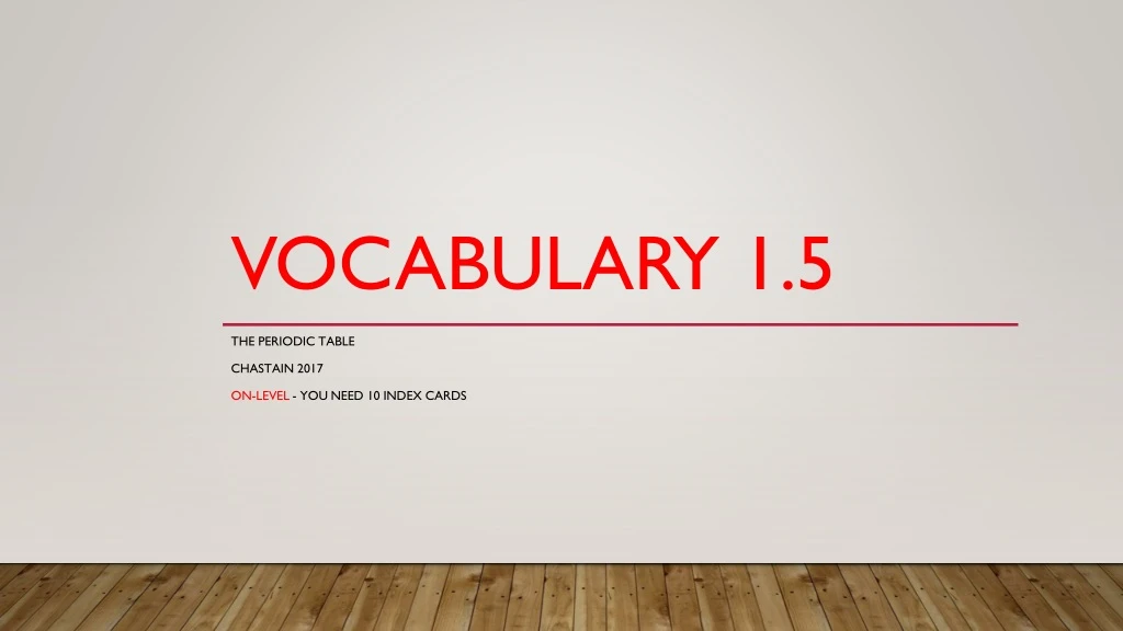vocabulary 1 5