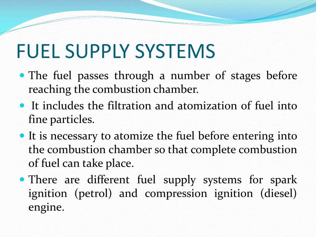 fuel supply systems