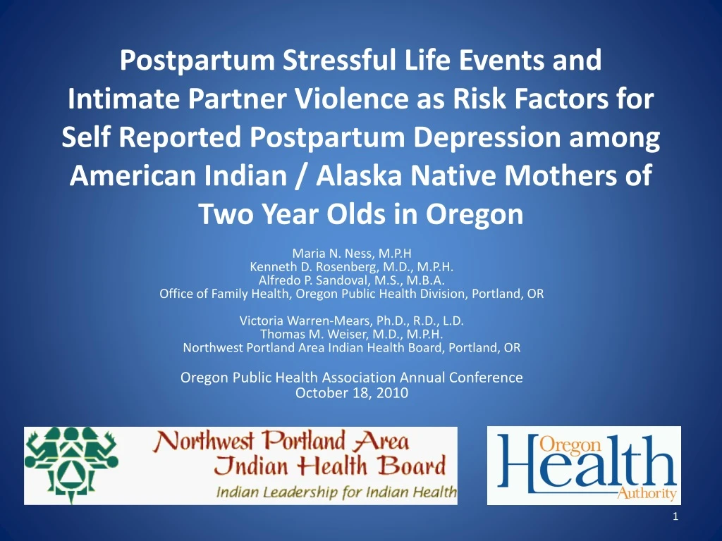 postpartum stressful life events and intimate