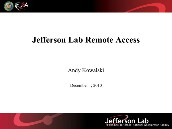 Jefferson Lab Remote Access