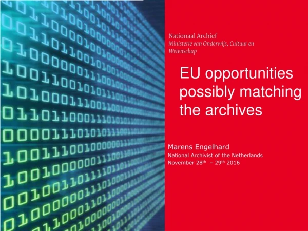 EU opportunities possibly matching the archives Marens Engelhard