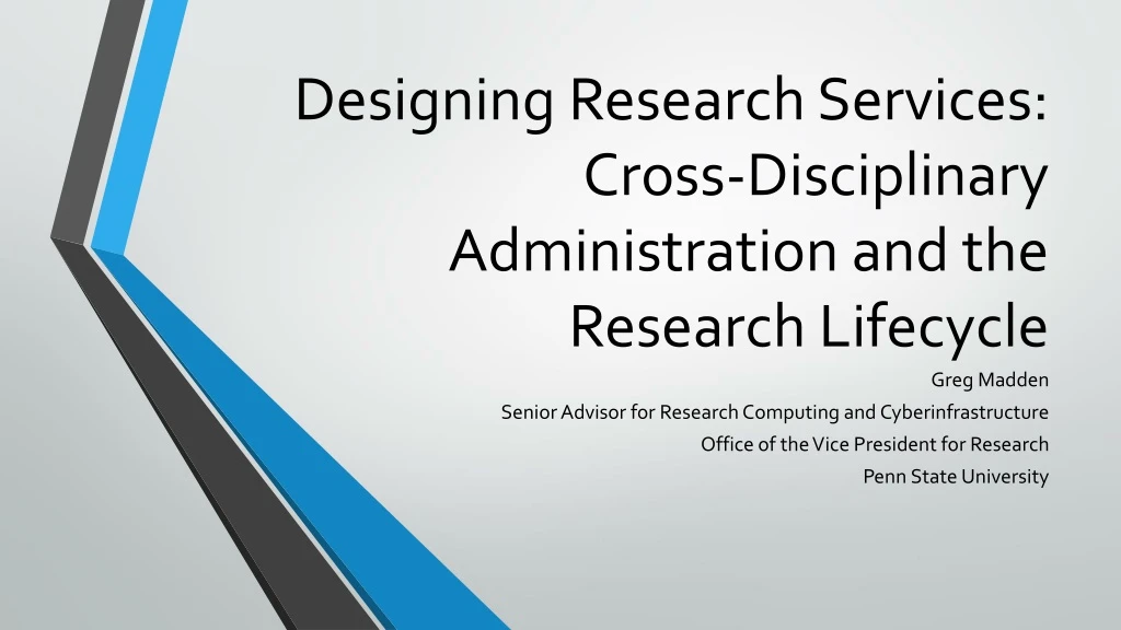 designing research services cross disciplinary administration and the research lifecycle