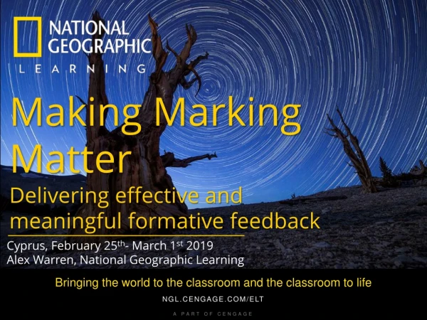 Making Marking Matter Delivering effective and meaningful formative feedback