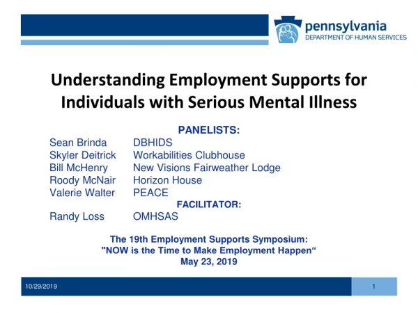 Understanding Employment Supports for Individuals with Serious Mental Illness