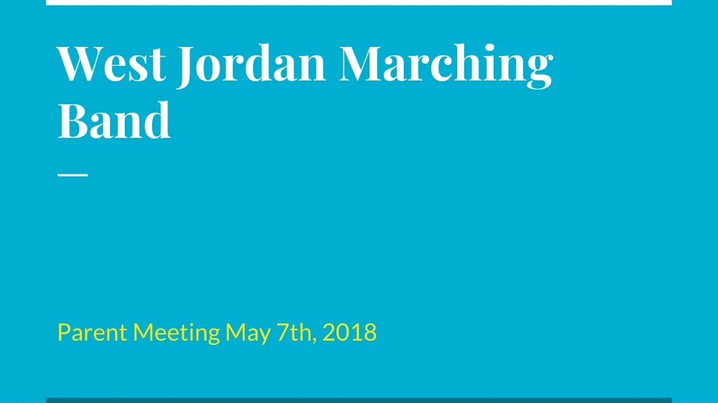 west jordan marching band