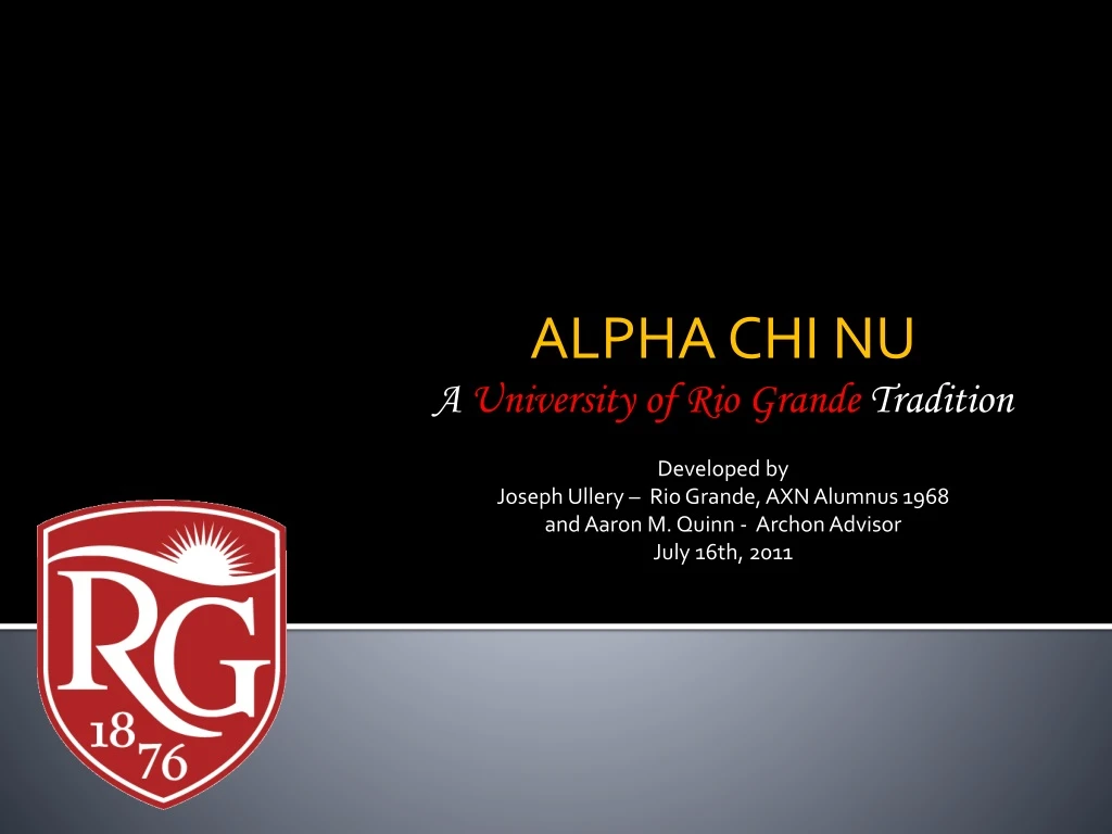 alpha chi nu a university of rio grande tradition