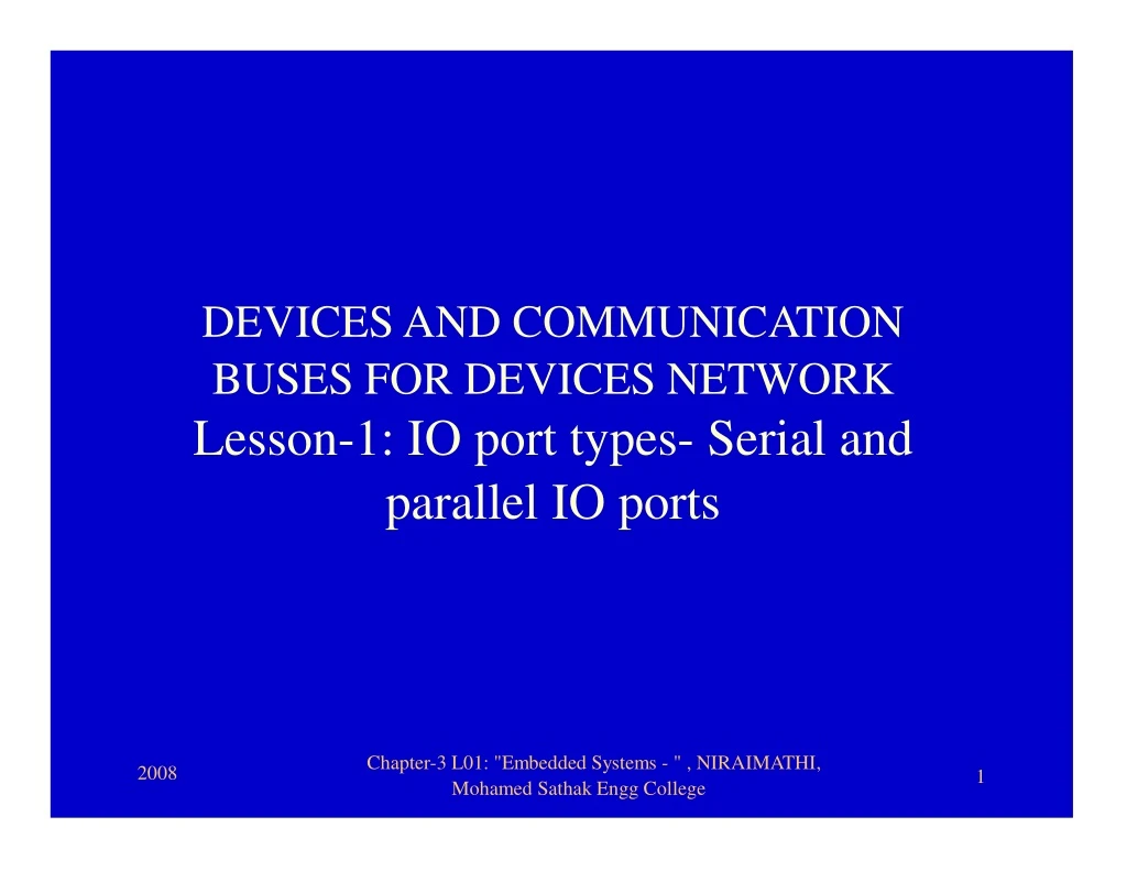 devices and communication buses for devices