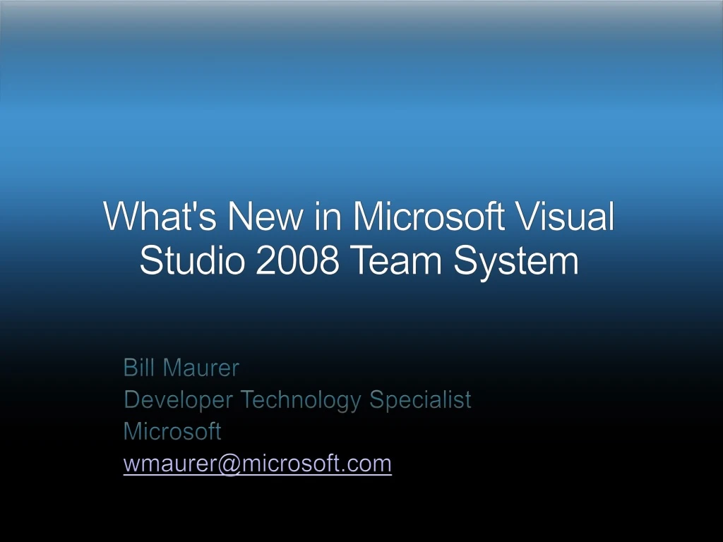 what s new in microsoft visual studio 2008 team system