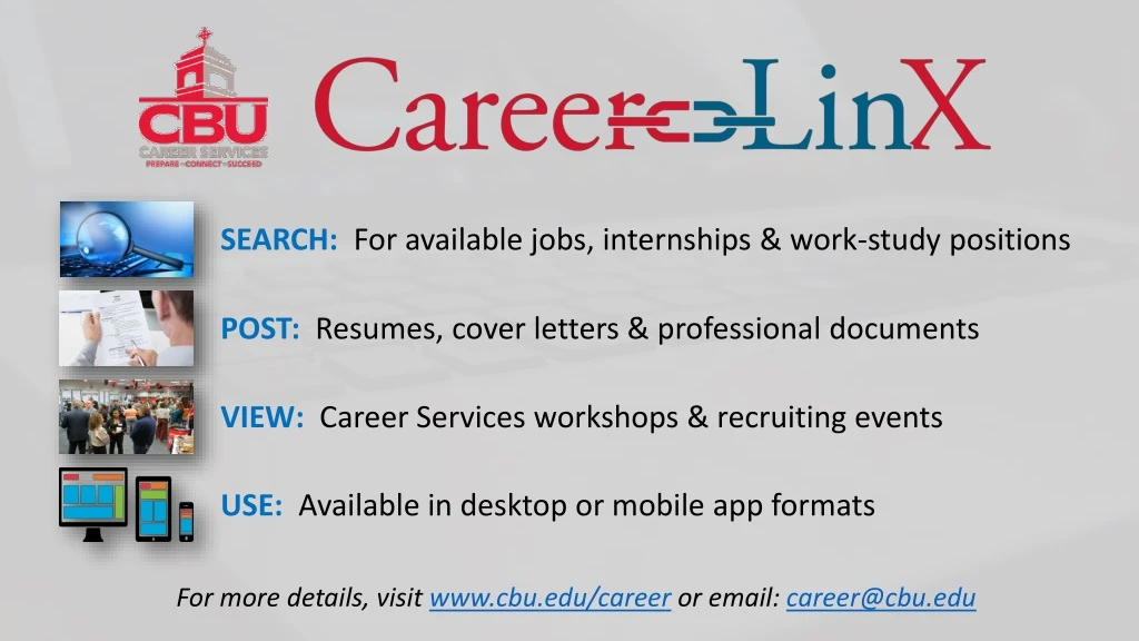 search for available jobs internships work study