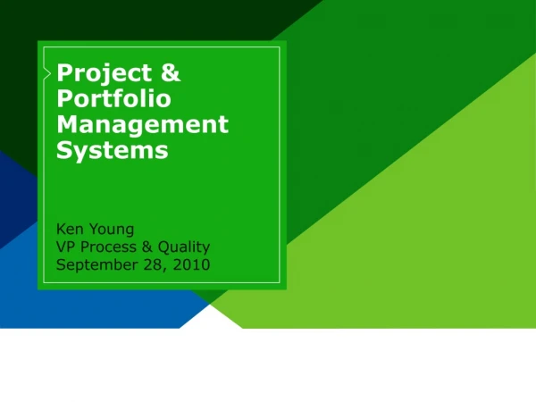 Project &amp; Portfolio Management Systems