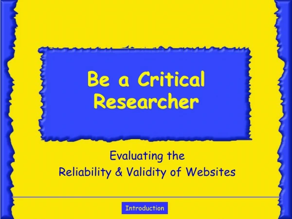 Be a Critical Researcher