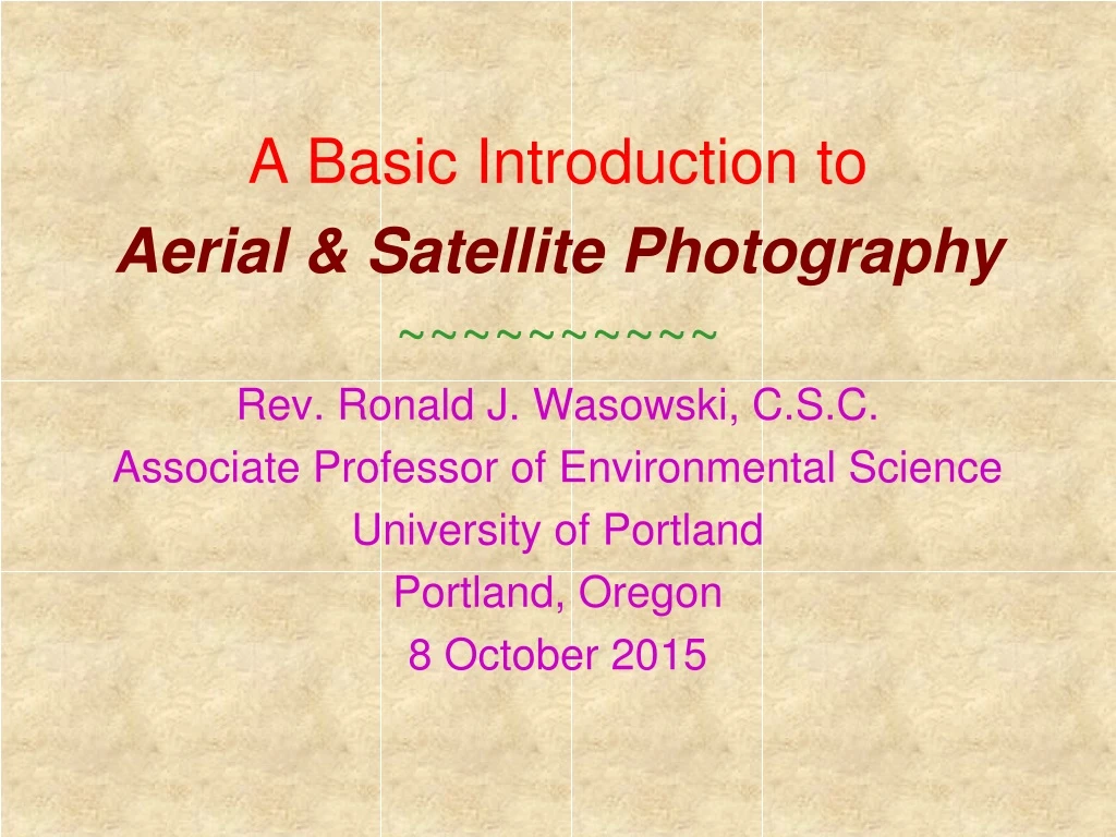 a basic introduction to aerial satellite
