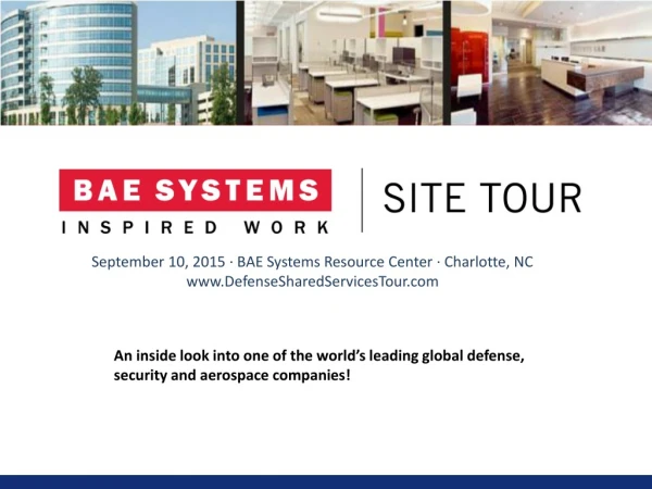 September 10, 2015 · BAE Systems Resource Center · Charlotte, NC DefenseSharedServicesTour