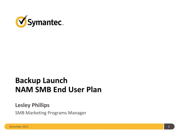 Backup Launch NAM SMB End User Plan