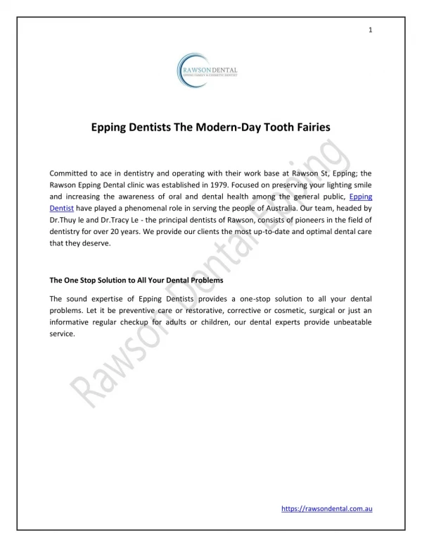 Epping Dentists: The Modern-Day Tooth Fairies