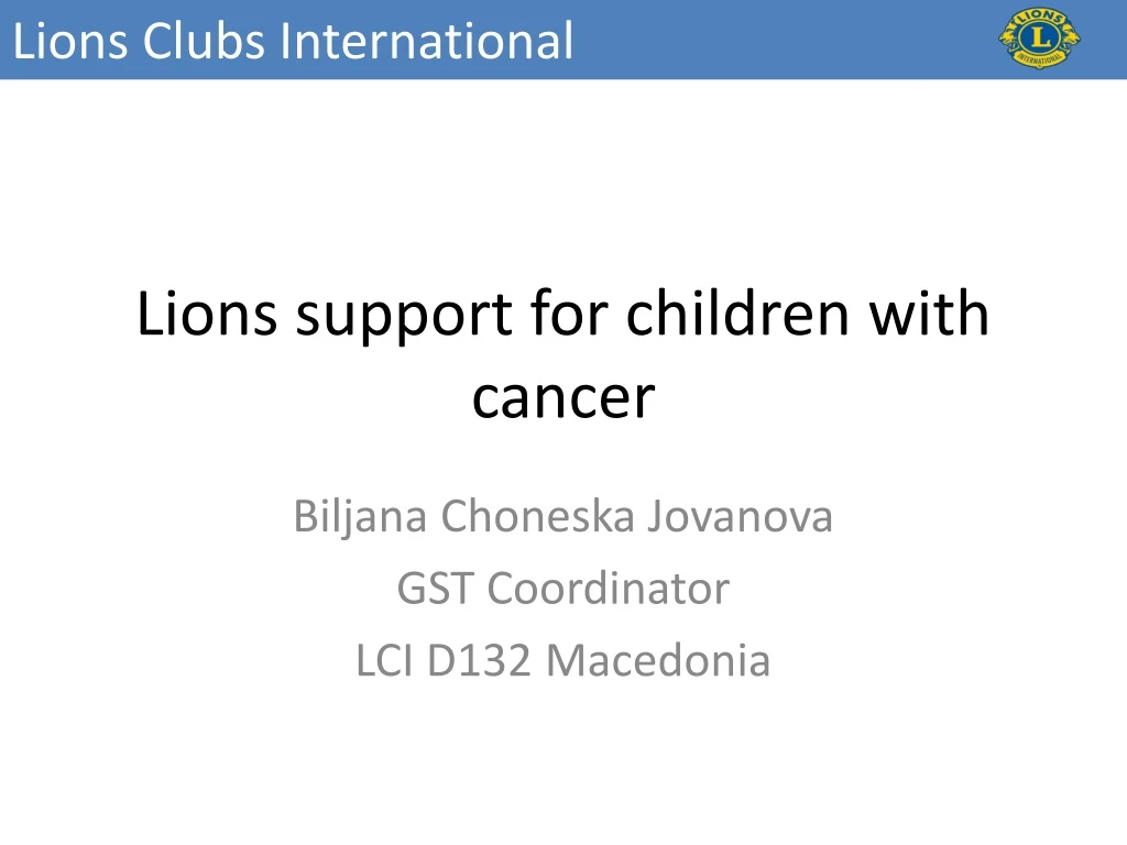 lions support for children with cancer