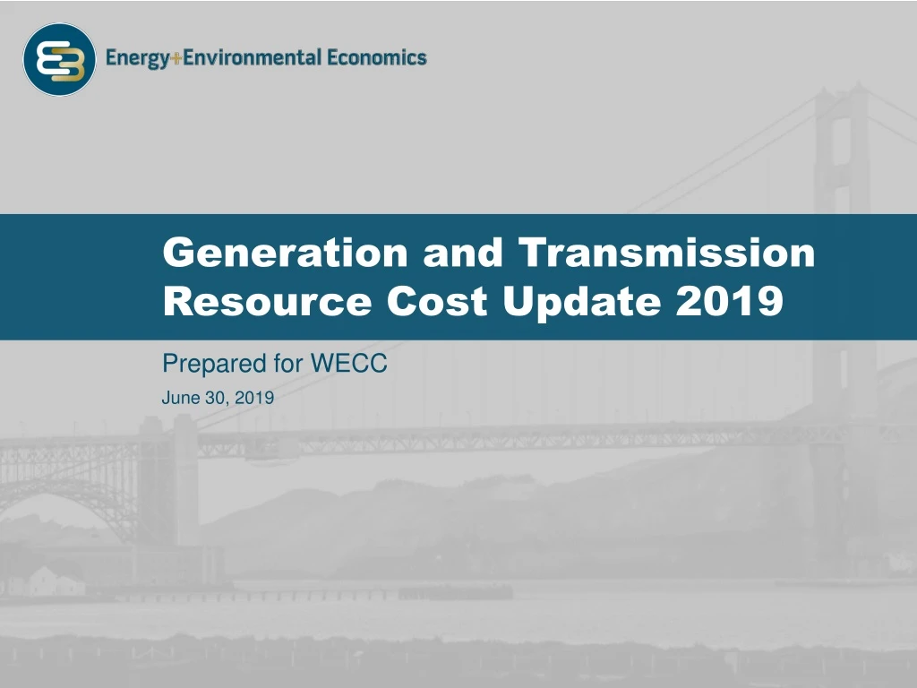 generation and transmission resource cost update 2019