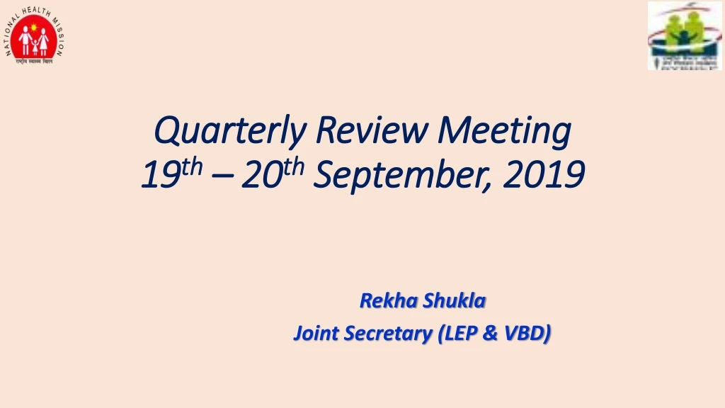 quarterly review meeting 19 th 20 th september 2019