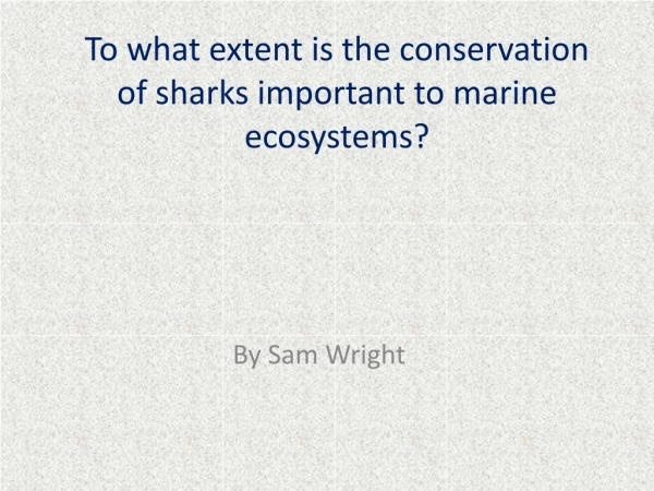 To what extent is the conservation of sharks important to marine ecosystems?